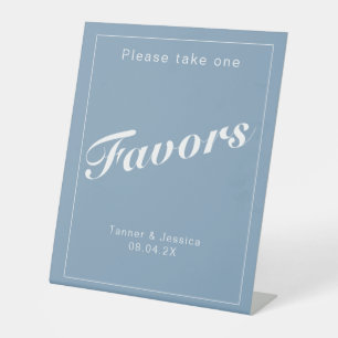 Expositor En L Glacier Blue White Minimalista Wedding Favor