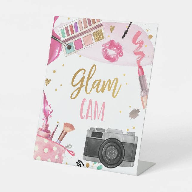 Expositor En L Glam Cam Spa Fiesta Makeup Glamour Chica Cumpleaño (Anverso)