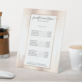 Expositor En L Glam Script Rosa Oro Confetti Lluvia