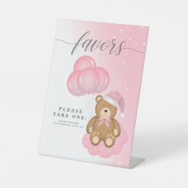 Expositor En L Globo Baby Shower de Oso Sleepy Sleepy Winter Rosa