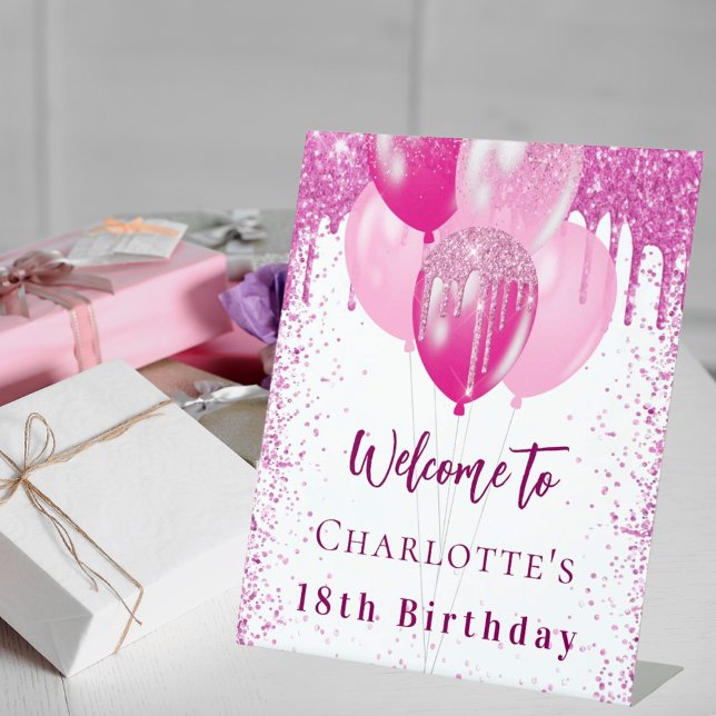 Expositor En L Globos blancos de cumpleaños chica fiesta de bienv (Subido por el creador)