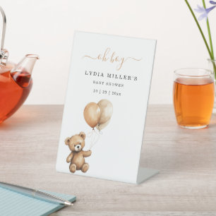 Expositor En L Globos de osito de peluche baby shower Neutralidad
