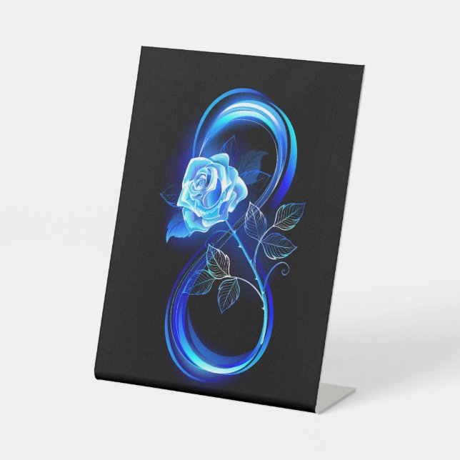 Expositor En L Glowing infinity with blue rose (Anverso)
