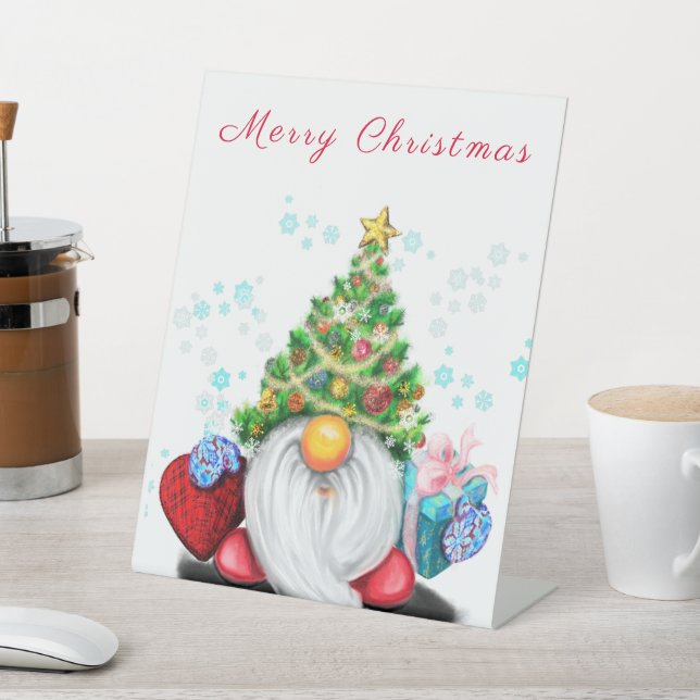 Expositor En L Gnome de Rótulo Pedestal con regalo para navidades (In Situ)