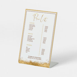 Expositor En L Gold & Brown Lash Tech Price List | Luxury Beauty