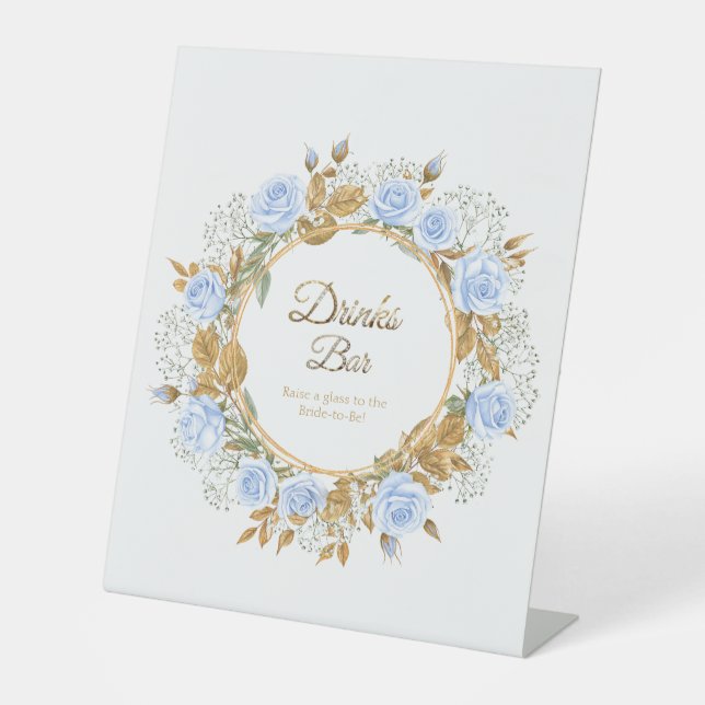 Expositor En L Gold-Kissed Blue Rose Bridal  (Anverso)
