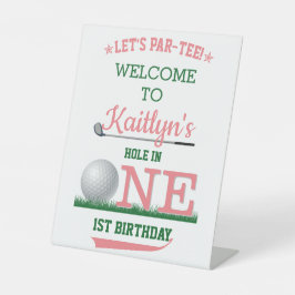 Expositor En L Golf PAR-TEE Primer cumpleaños Bienvenida Rótulo P