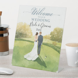 Expositor En L Golf wedding Birde and Groom on Putting Green