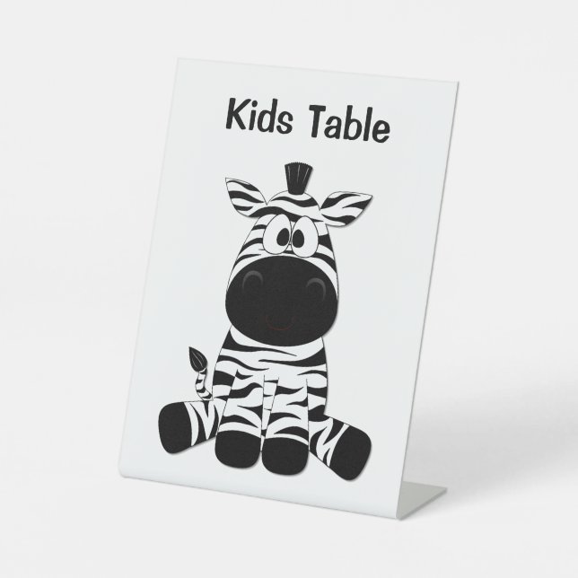Expositor En L Goofy Zebra Kids Table Boda Idea (Anverso)