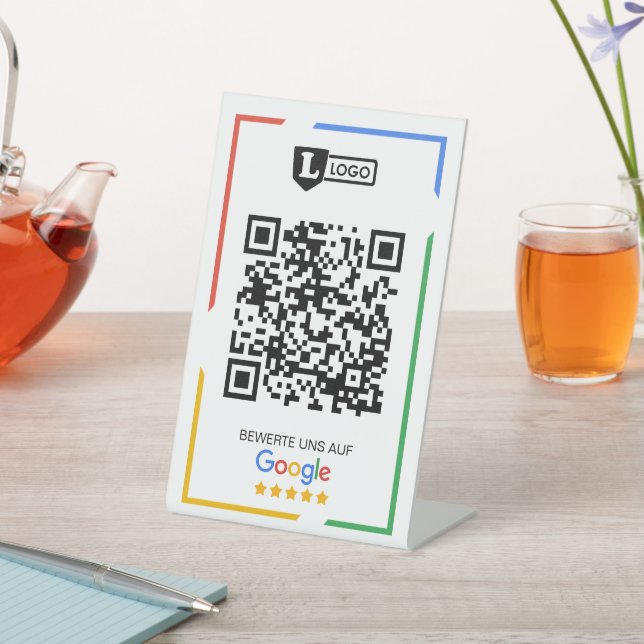 Expositor En L Google Bewertungs mit QR code  (In Situ)