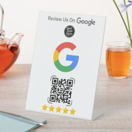 Expositor En L Google Review Business Stand with QR