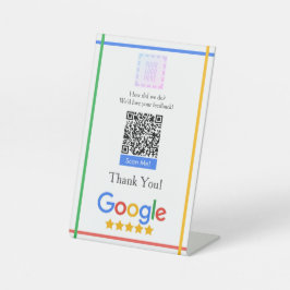 Expositor En L Google Review Card Pedestal Rótulo