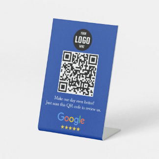 Expositor En L Google Review Código QR Rótulo Pedestal para Empre