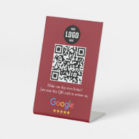 Google Review Código QR Rótulo Pedestal para Empre