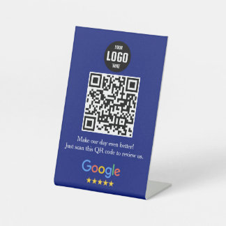Expositor En L Google Review Código QR Rótulo Pedestal para Empre