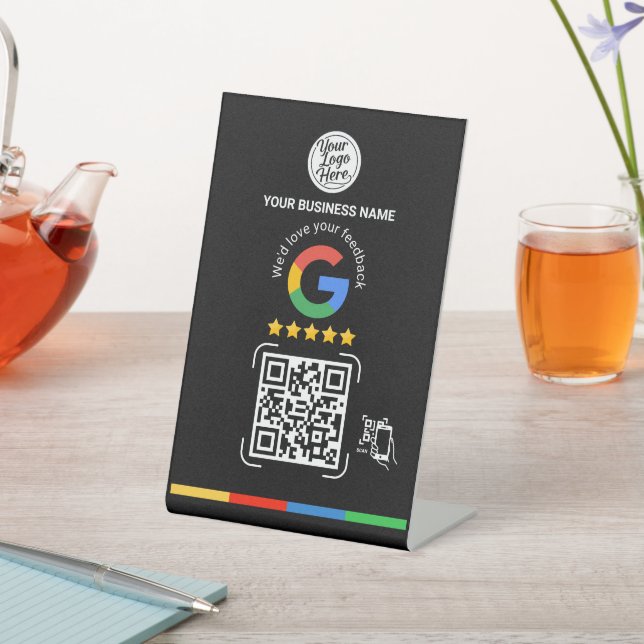 Expositor En L Google Review QR Code Business Name (In Situ)