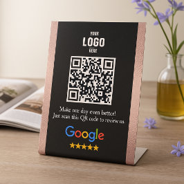 Expositor En L Google Review QR Code Pedestal Sign for Business