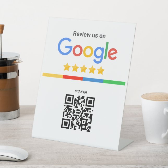 Expositor En L Google Review QR Code Standee (In Situ)