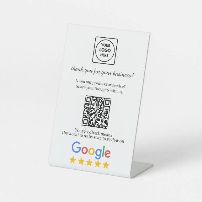Expositor En L Google Review QR Link Modern Display (Anverso)