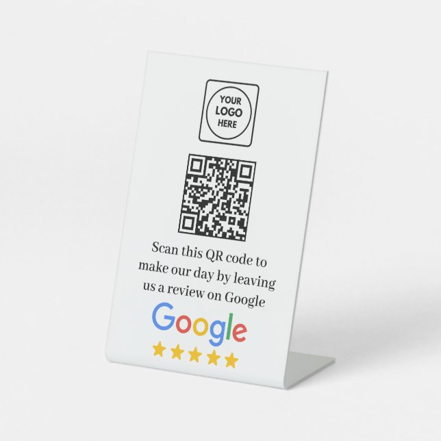 Expositor En L Google Review QR Link Modern Display (Anverso)