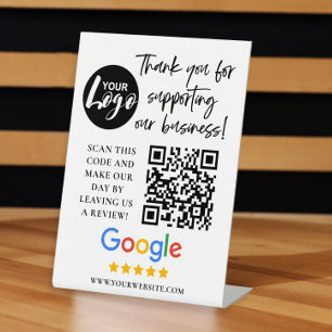 Expositor En L Google Reviews Gracias al logotipo QR Code