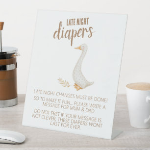 Expositor En L Goose Baby Shower Los Diapers nocturnos
