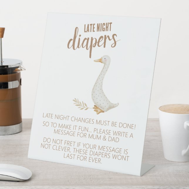 Expositor En L Goose Baby Shower Los Diapers nocturnos (In Situ)