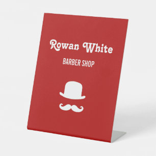 Expositor En L Gorra blanco y rojo de la silueta de bigote
