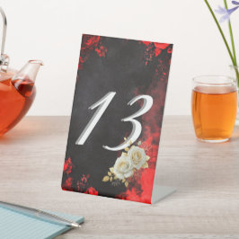 Expositor En L Gothic Romance Black & Red Rose Wedding Table Numb