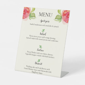 Expositor En L Graceful Floral Boda Menu