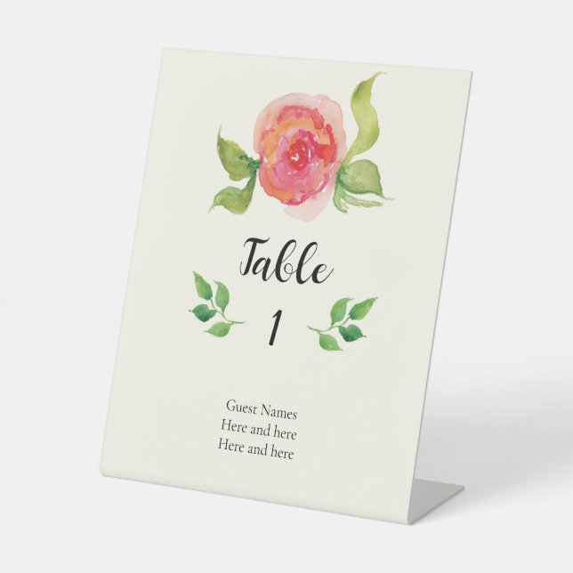 Expositor En L Graceus Floral Boda Número de tabla (Anverso)