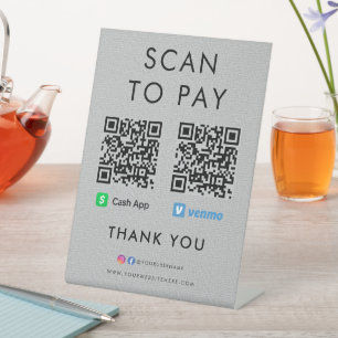 Expositor En L Gracias a Cash App Venmo Scan para pagar el gris d