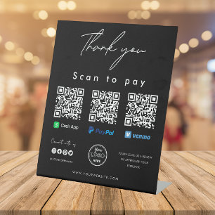 Expositor En L Gracias Escanear para pagar el logotipo Código QR 