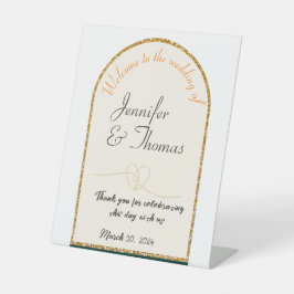 Expositor En L Gracias por celebrar a nuestro boda/filo de oro