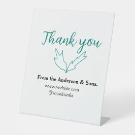 Expositor En L Gracias por el nombre de la compañía de la hoja de