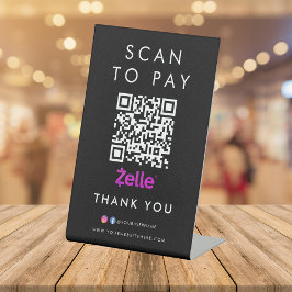 Expositor En L Gracias Zelle Modern Scan para pagar el código QR 