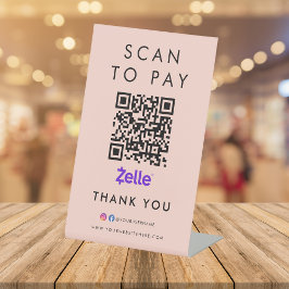 Expositor En L Gracias Zelle Scan para pagar el código QR Rubor P