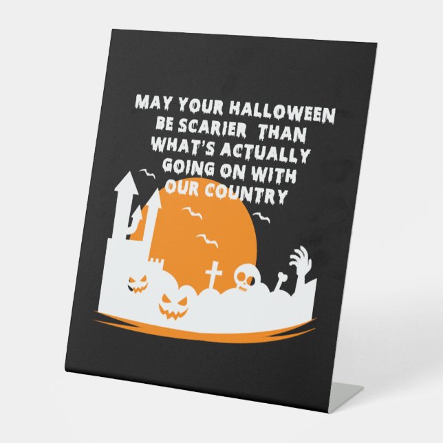 Expositor En L Gracioso disfraz de Halloween (Anverso)