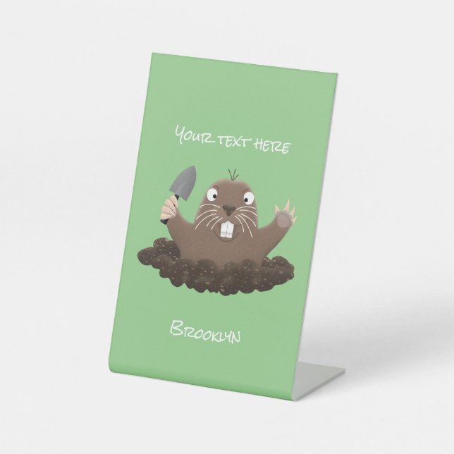 Expositor En L Gracioso gopher digging personalizado ilustracion (Anverso)