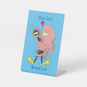 Expositor En L Gracioso pulpo abrazos buceo humor personalizado