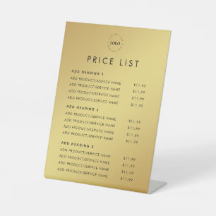 Expositor En L Gradiente dorado Añadir lista de precios de logoti