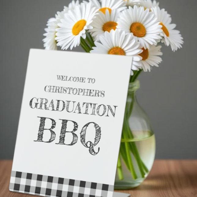 Expositor En L Graduation BBQ Gingham (Subido por el creador)