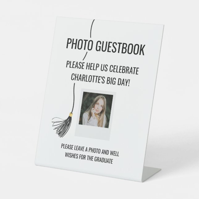 Expositor En L Graduation Cap Tassel Photo Guest Book (Anverso)