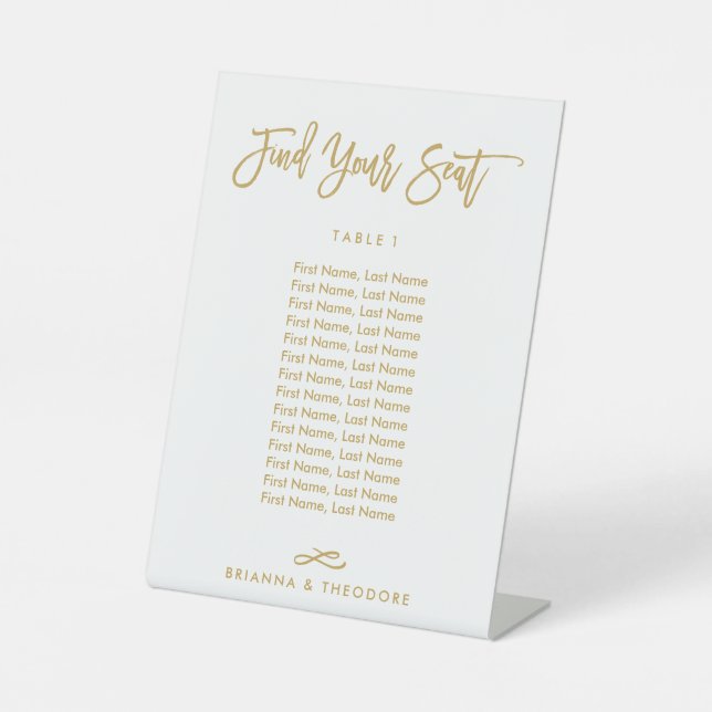 Expositor En L Gráfica de asientos individuales con letra de mano (Anverso)