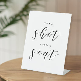 Expositor En L Gráfico de Asientos de Boda con Caligrafía Moderna