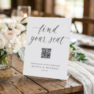 Expositor En L Gráfico de Asientos Digital Elegante con Código QR