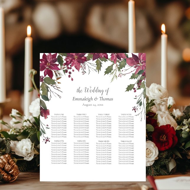 Expositor En L Gráfico de asientos Poinsettia Floral Scarlet Rojo (Subido por el creador)