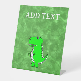 Expositor En L Green Dino Watercolor Baby Shower