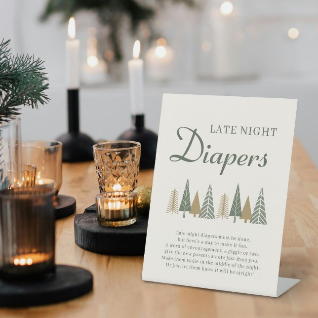 Expositor En L Green Late Night Diapers Winter Baby Shower Game (Subido por el creador)