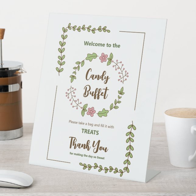 Expositor En L Green Lees Pink Flower Bridal Shower (In Situ)